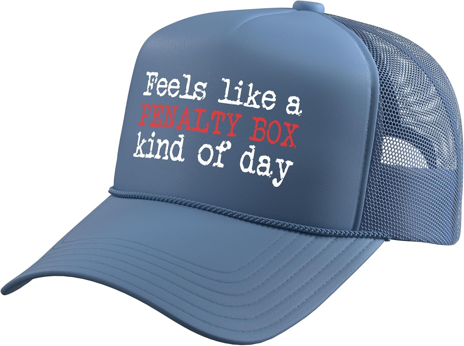 Funny Hockey - Feels Like a Penalty Box Day - Hockey Player Trucker Hat with Adjustable Mesh Back