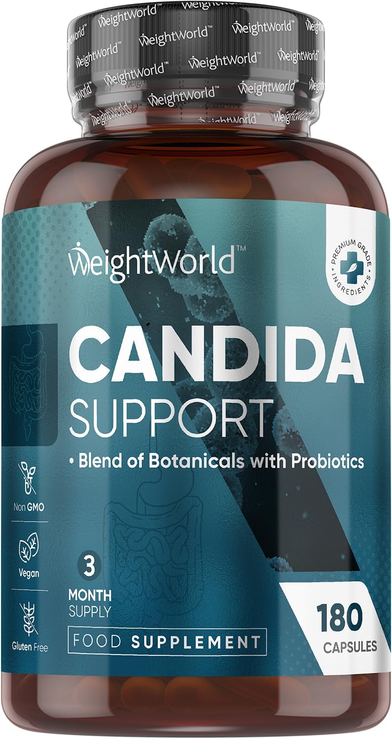 – Candida Support - 180 Capsules - 3 Months Supply - with a Blend of 9 Botanicals, 1 Plant-Derived Compound, 3 Key Nutrients & 2 Probiotics - Non-GMO & Gluten-Free - Candida Supplement - Vegan-Friendly