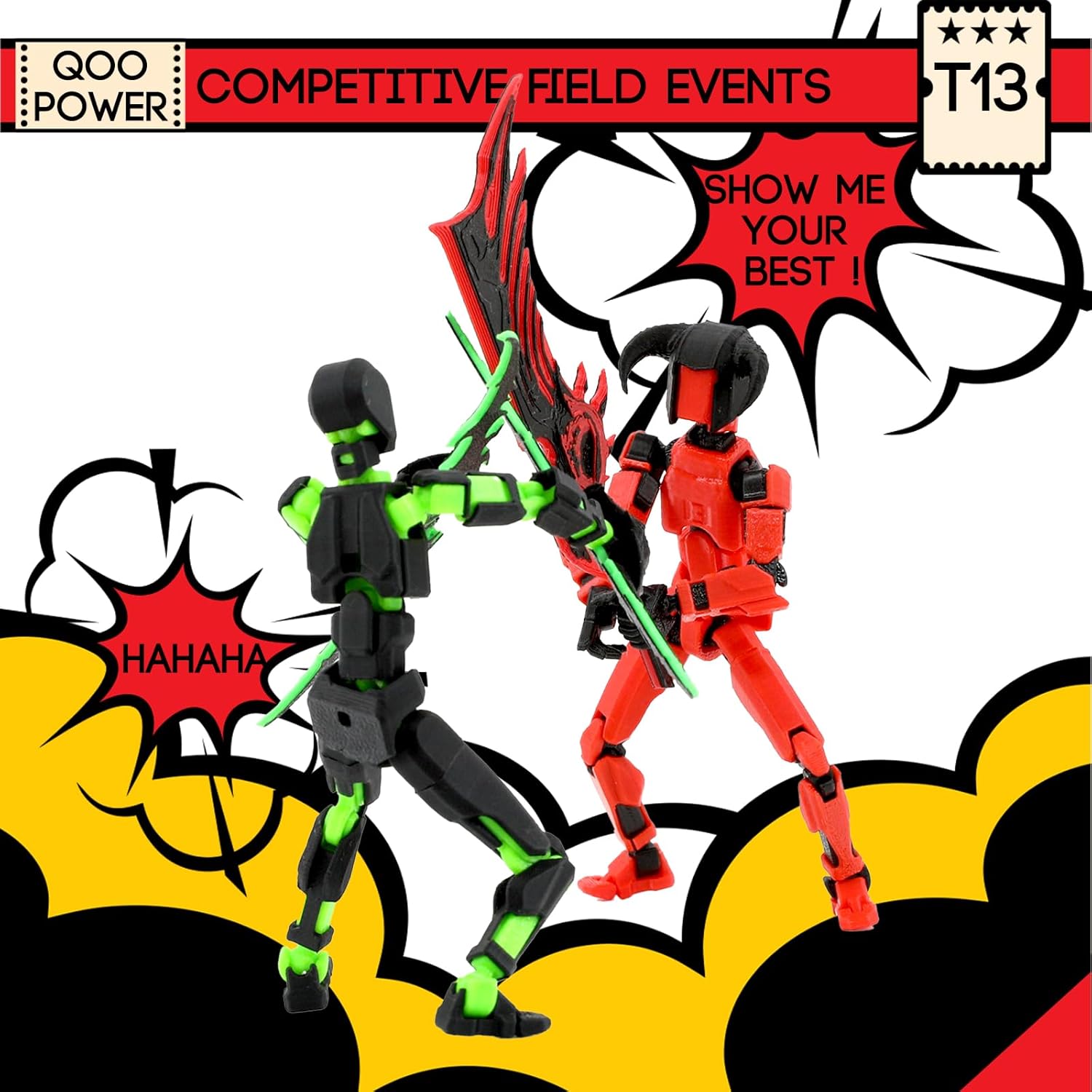 T13 Titan 13 Action Figure Assembly Completed, 5-Pack T 13 Lucky 13 3D Printed Action Figure Articulated, Dummy Gift for Boys Desktop Decorations,muñeco de acción (Multicolored)