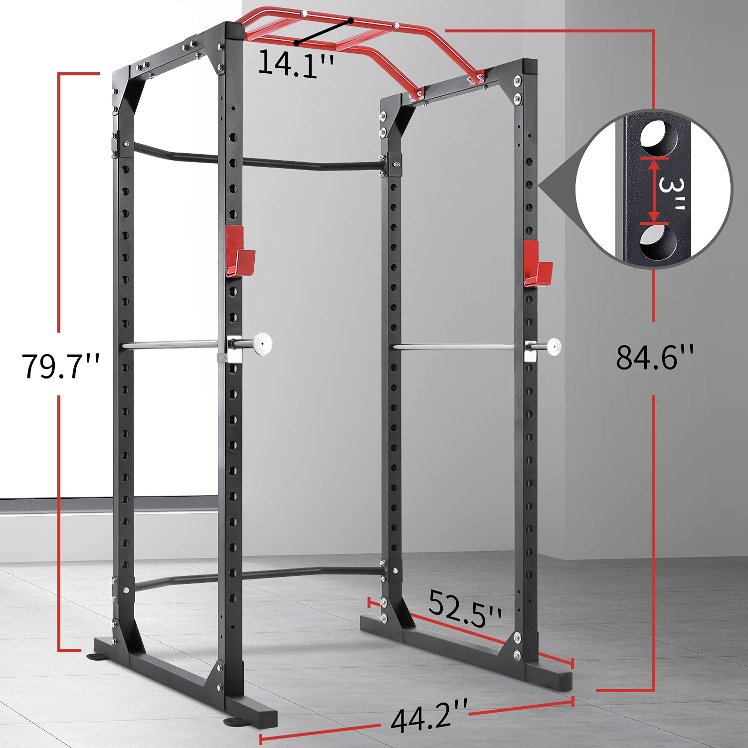 blh, Power Cage Squat Rack Cage with 2021 Upgraded Galvanized Safety
