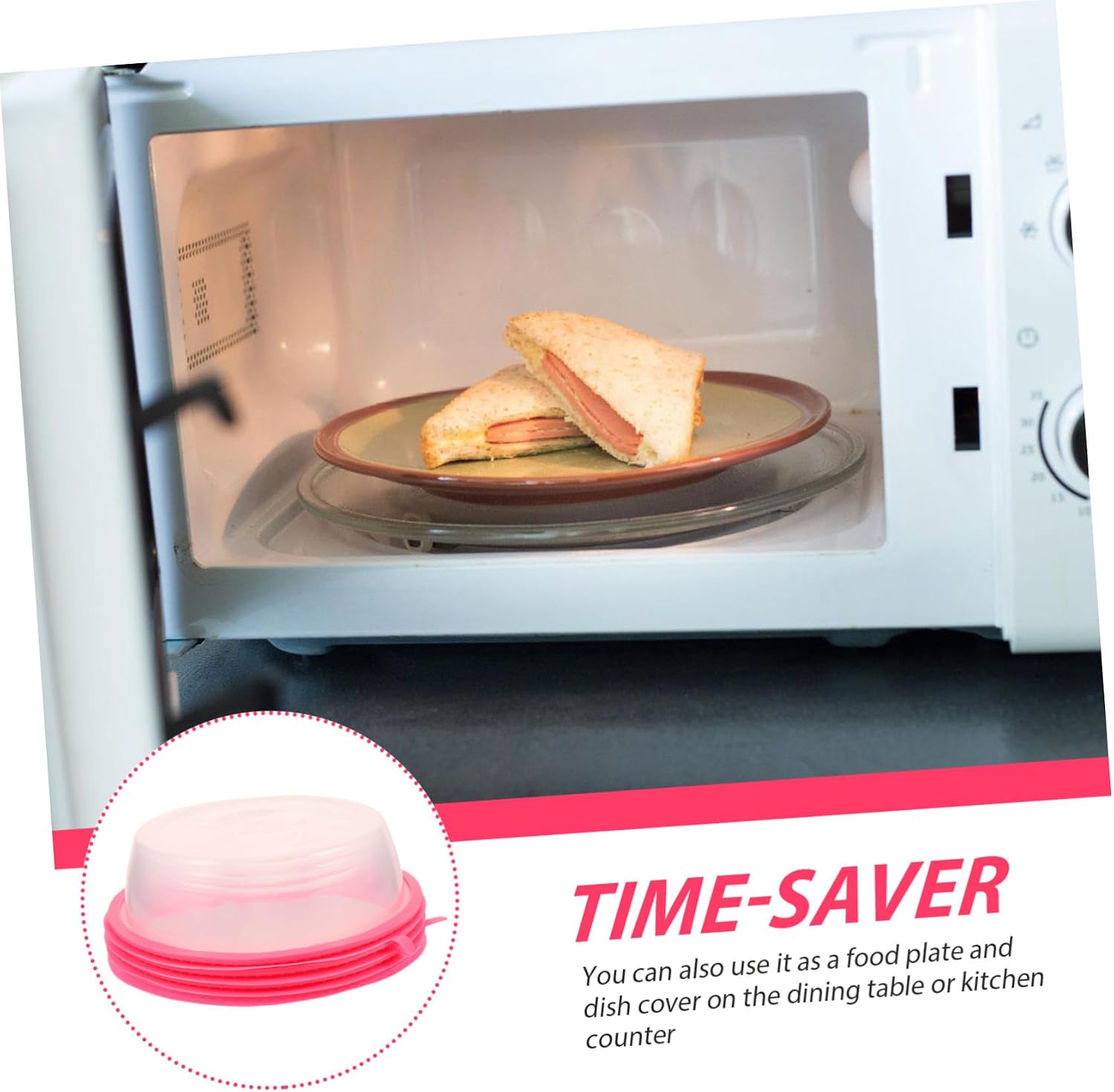 4Pcs Microwave Splatter Cover Set Food Plate Dish Guard Plastic Heat -Proof Suitable for Kitchen Use