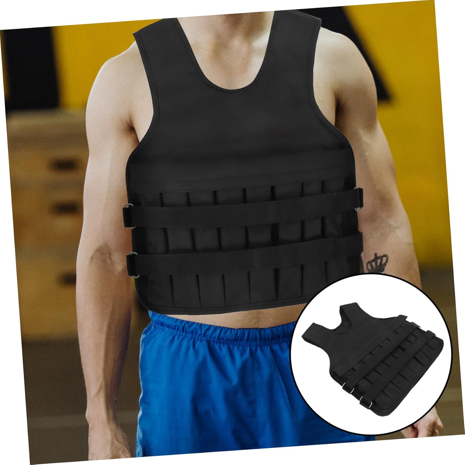 Generic Adjustable Weight Vest for Men Gym Training Bar Running Fitness Vest for Exercise and Endurance Workouts