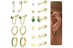 No-Back Hoop Stud Earrings: Trendy Cartilage Ear Cuffs