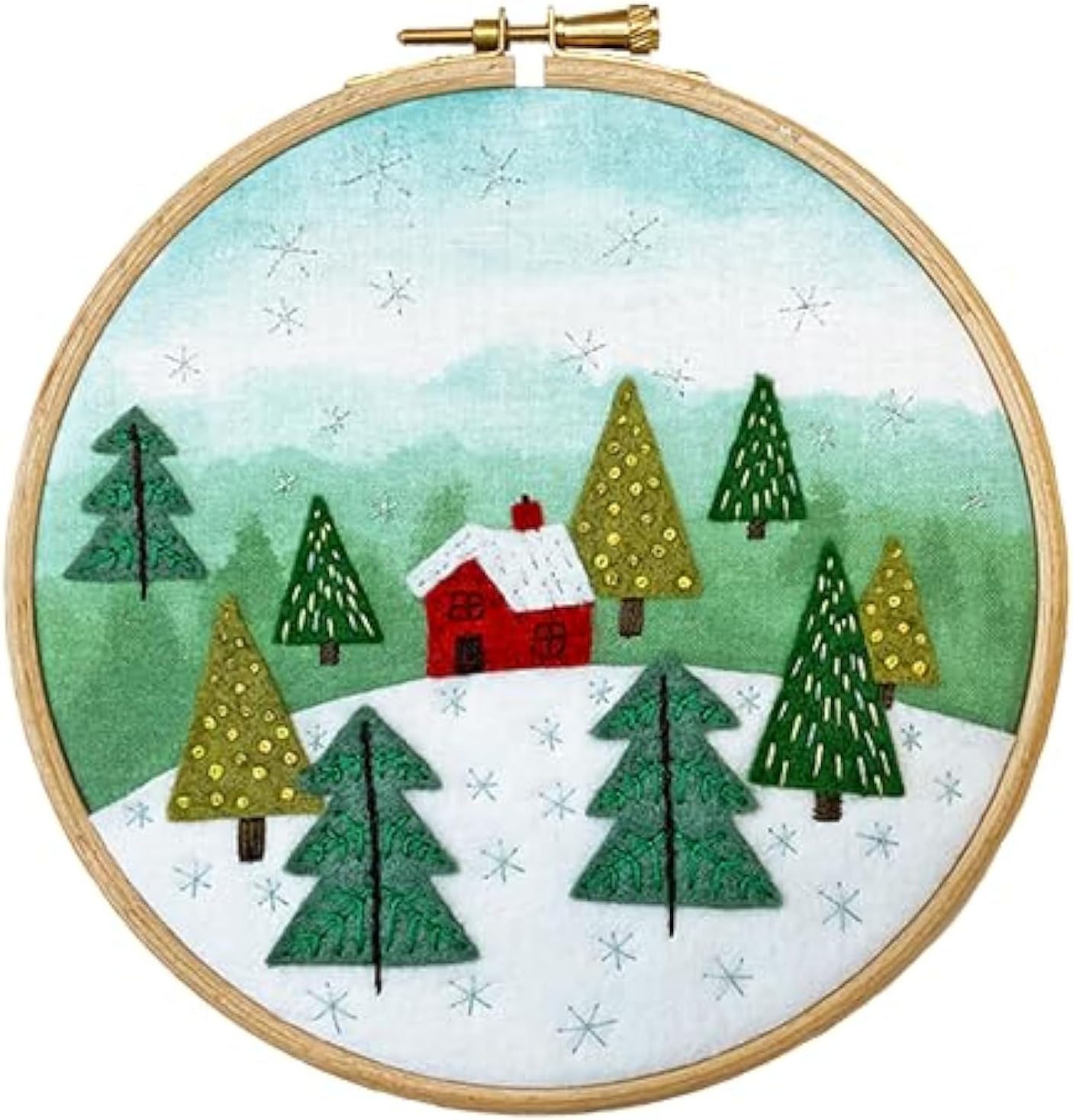 Bothy Threads Felt Embroidery Kit - Cottage in The Woods, Crafts Craft Kits