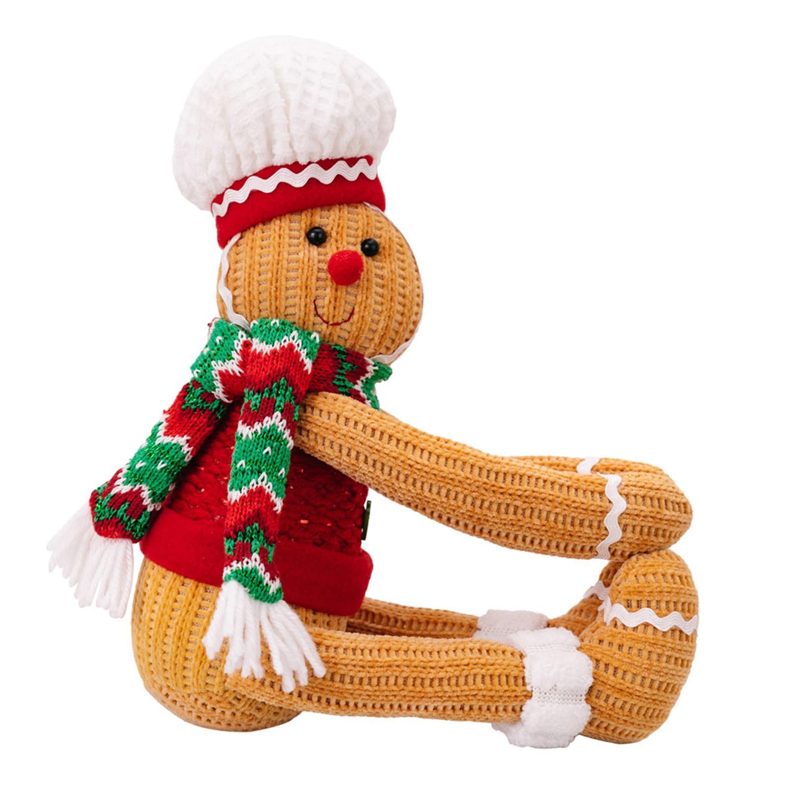 Tsophreniq Creative Knitted Gingerbreads Curtain Holder Tie Christmas Cartoon Figurines Holiday Tieback Buckles Decors Gingerbreads Tiebacks