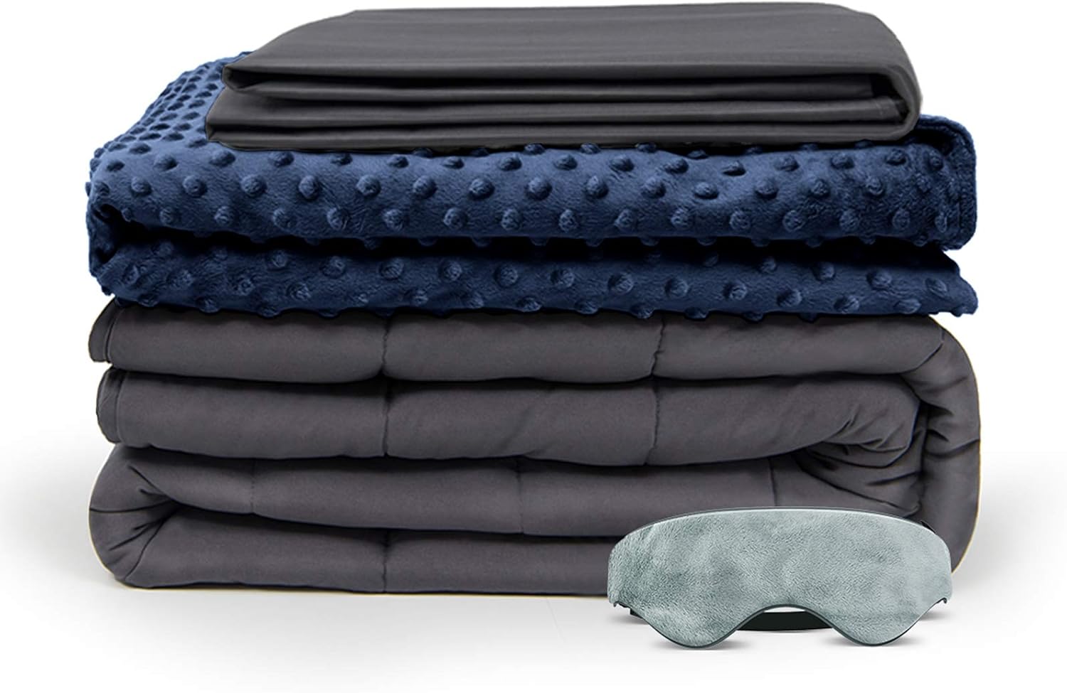 BUZIO Weighted Blanket 4 Piece Set with 2 Removable Duvet
