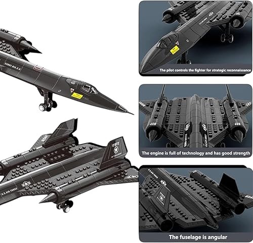 Miniatura 9 de General Jim's SR-71 Blackbird - Juego de construcción – Modelo militar de 183 piezas para entusiastas de la aviación, pantalla de 17.2 pulgadas,
