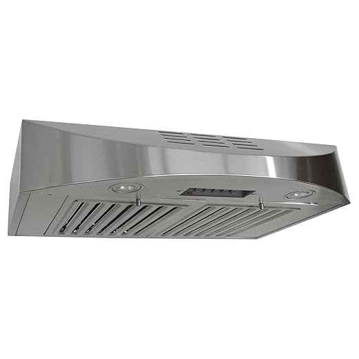 KOBE CHX3830SQBD-3 Brillia 30-inch Ductless Under Cabinet Range Hood, 3-Speed, 400 CFM, LED Lights, Baffle Filters