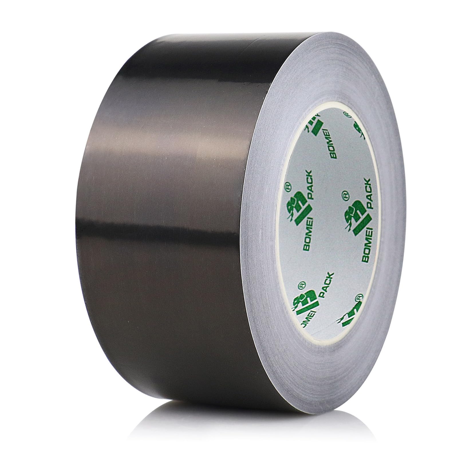 BOMEI PACK 50mmx50m Negro Cinta adhesiva de aluminio aislante térmico - Rollo de aluminio adhesivo de alta temperatura de reparaci ón - Cinta de Aluminio para Sellar Sistemas