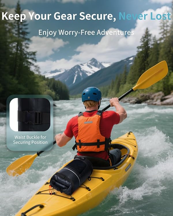 ECOHUB Waterproof Dry Bag for Women Men, 5L/10L/20L Roll Top Lightweight Dry Storage Bag Backpack for Travel Kayaking Hiking Floating with Waterproof Phone Case by ECOHUB - Image 6