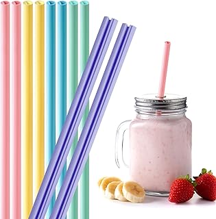 NiHome 10-Pack Reusable Silicone Straws Openable Design Easy to Clean, Premium Food Grade Snap Straws BPA-Free Hot & Cold Compatible Drinking Straws Flexible Portable No Brush Needed (5 Macron Colors)
