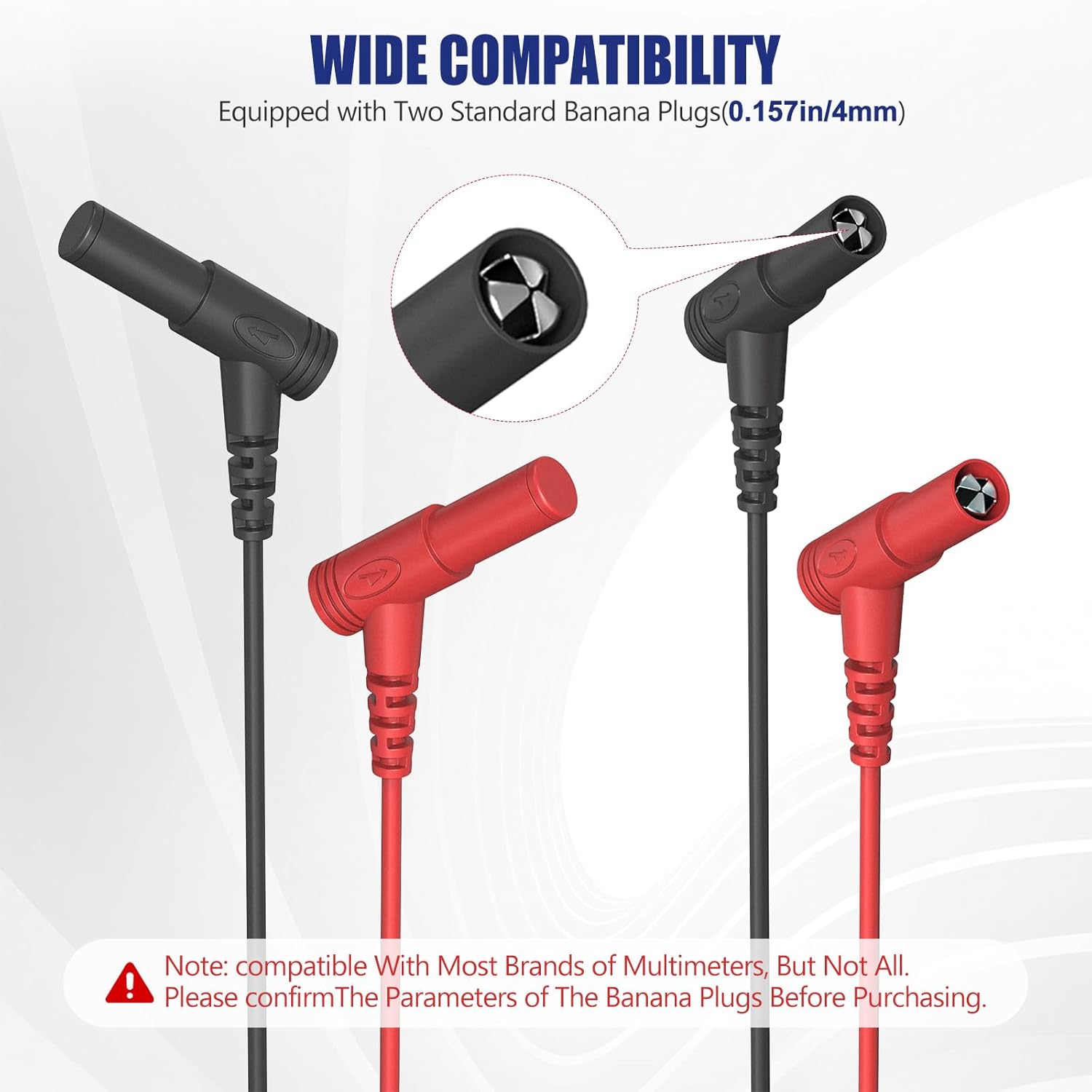 Professional Multimeter Test Leads 1000V 20A, 40.5 Inch, Ultra-Sharp Gold-Plated Test Probes, Volt Meter Leads, Silicone Meter Leads for Fluke, AstroAI, Klein Multimeter and Automotive Testing - Image 3