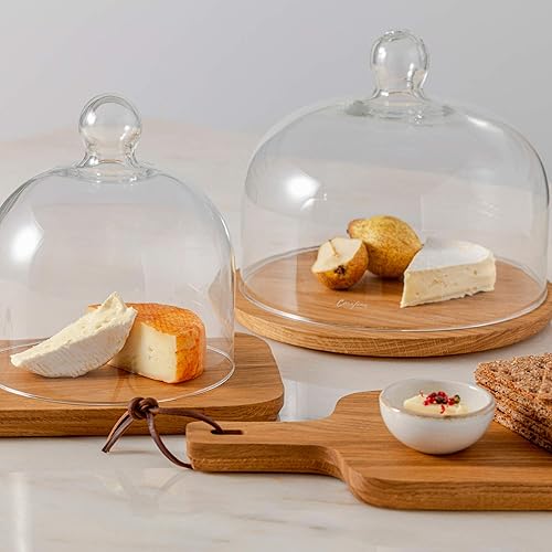 Miniatura 5 de Casafina Cloche de cúpula de cristal de 7 pulgadas - Colección Arcade, transparente  Cubierta para pastel hecha a mano con soplo bucal  Cristalería