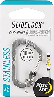 Nite Ize Locking Carabiner Clip, Silver, 1-3/32 in., Stainless