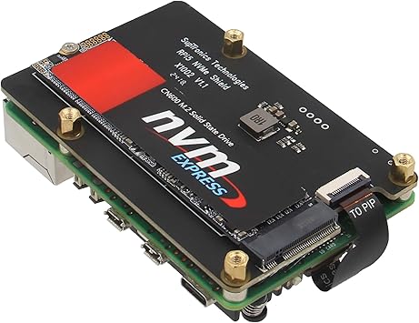Geekworm X1002 PCIe to M.2 HAT NVMe SSD PIP PCIe اللوحة السفلية الطرفية لـ Raspberry Pi 5 دعم M.2 2230/2242/2260/2280 SSD