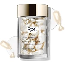 RoC视黄醇Correxion抗衰老皱纹夜间精华液,面部视黄醇精华液,细纹日常治疗,痘后疤痕,30粒,无香味,0。35 Fl Oz