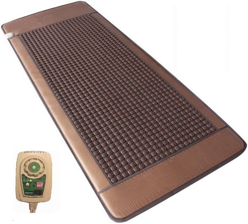 Tourmaline Pain Relief Mattress -1092 Stone -Professional Far Infrared (FIR) Heating Mat | Tourmaline Stone for Heat & Energy Therapy | Full-Body Wide Size (200 cm x 80 cm x 3 cm)