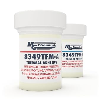MG Chemicals 8349TFM-45ML Thermally Conductive Epoxy Adhesive, 11 Ratio, Bonds Glass, Metal, Ceramic, Plastic, 45 mL 2-Jar Kit
