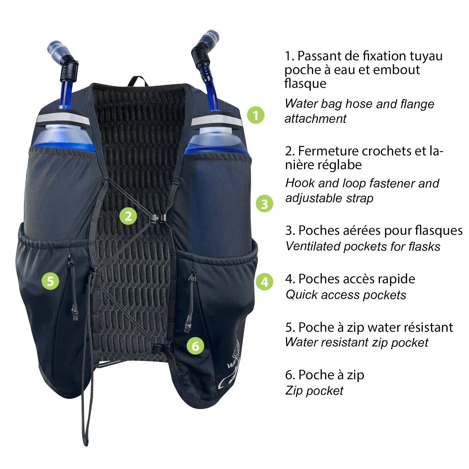 Wantalis Hydrabag Elite 8l Gilet d'hydratation Mixte