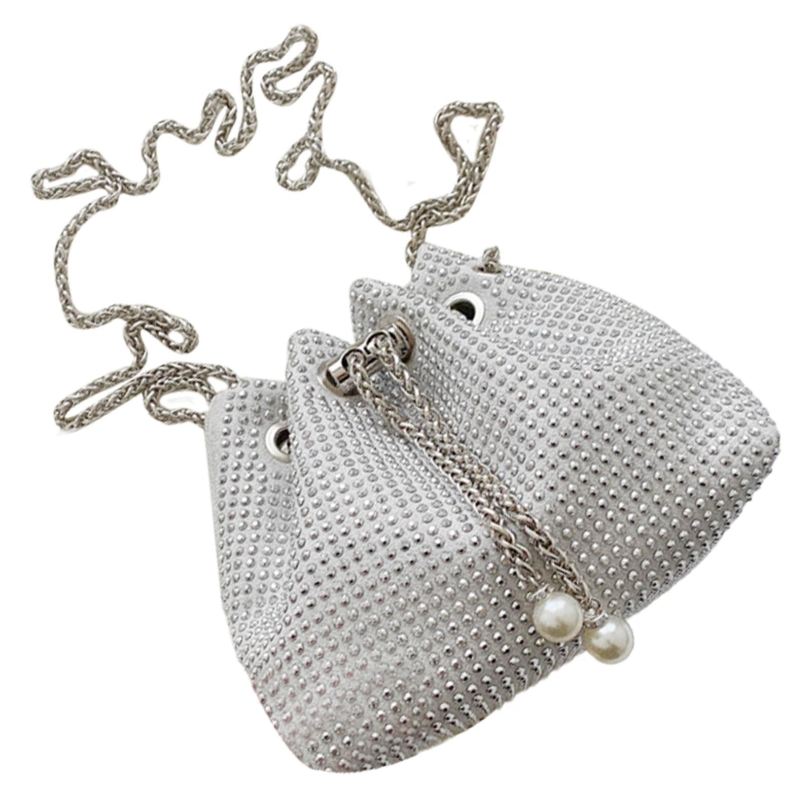 Bolso Boda BAIGIO Clutch Mujer Fiesta Plateado, Bolso De Noche