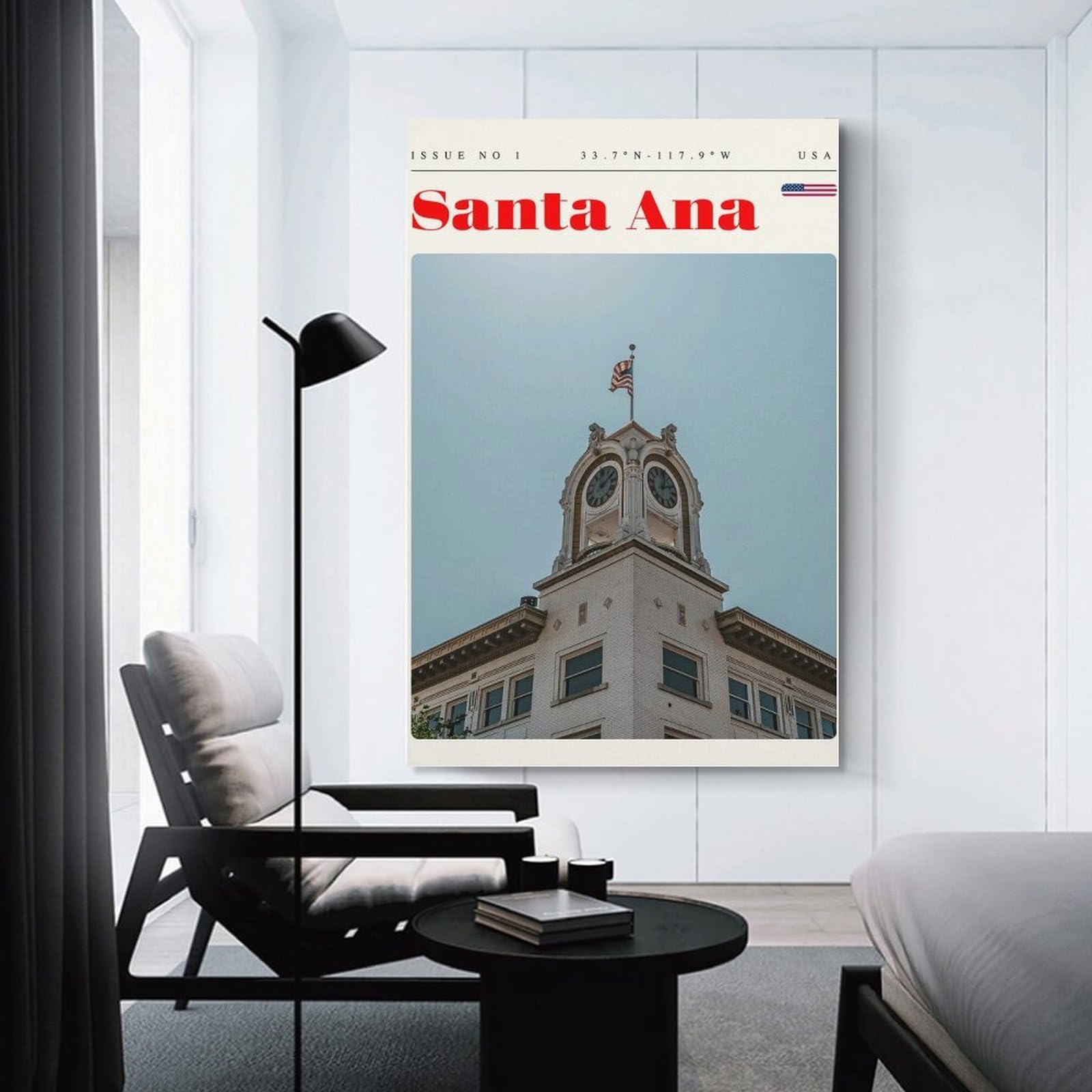 Junmoney Decorative Wall Artwork Santa Ana California Travel Art, 24x36inch(60x90cm), for Living Room, Bedroom Or Apartment Walls, Decorative Artwork for Empty Walls