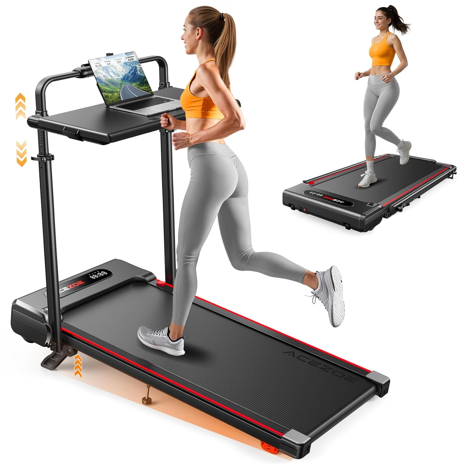 Treadmill for Home, 6-in-1 Walking Pad with Incline up to 10%, 12 km/h Foldable Treadmill with LED Display, 2.5 HP Treadmill for Home/Office, Maximum Load 136 kg, Remote Control...