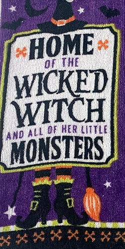 Miniatura 9 de Serafina Home Toallas de mano de Halloween If You Have It, Haunt It Humor, suave y absorbente, saco de harina de algodón (Multi negro)