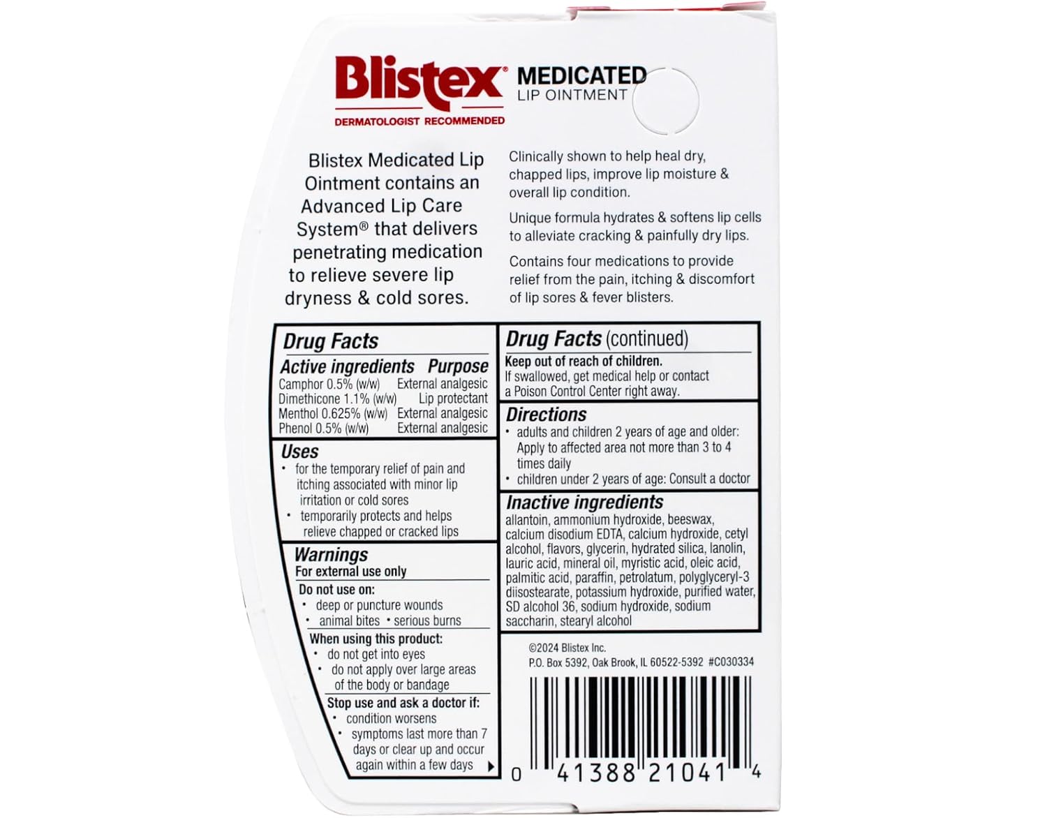Blistex Lip Medicated Ointment, 0.35 oz (Bundle of 10)
