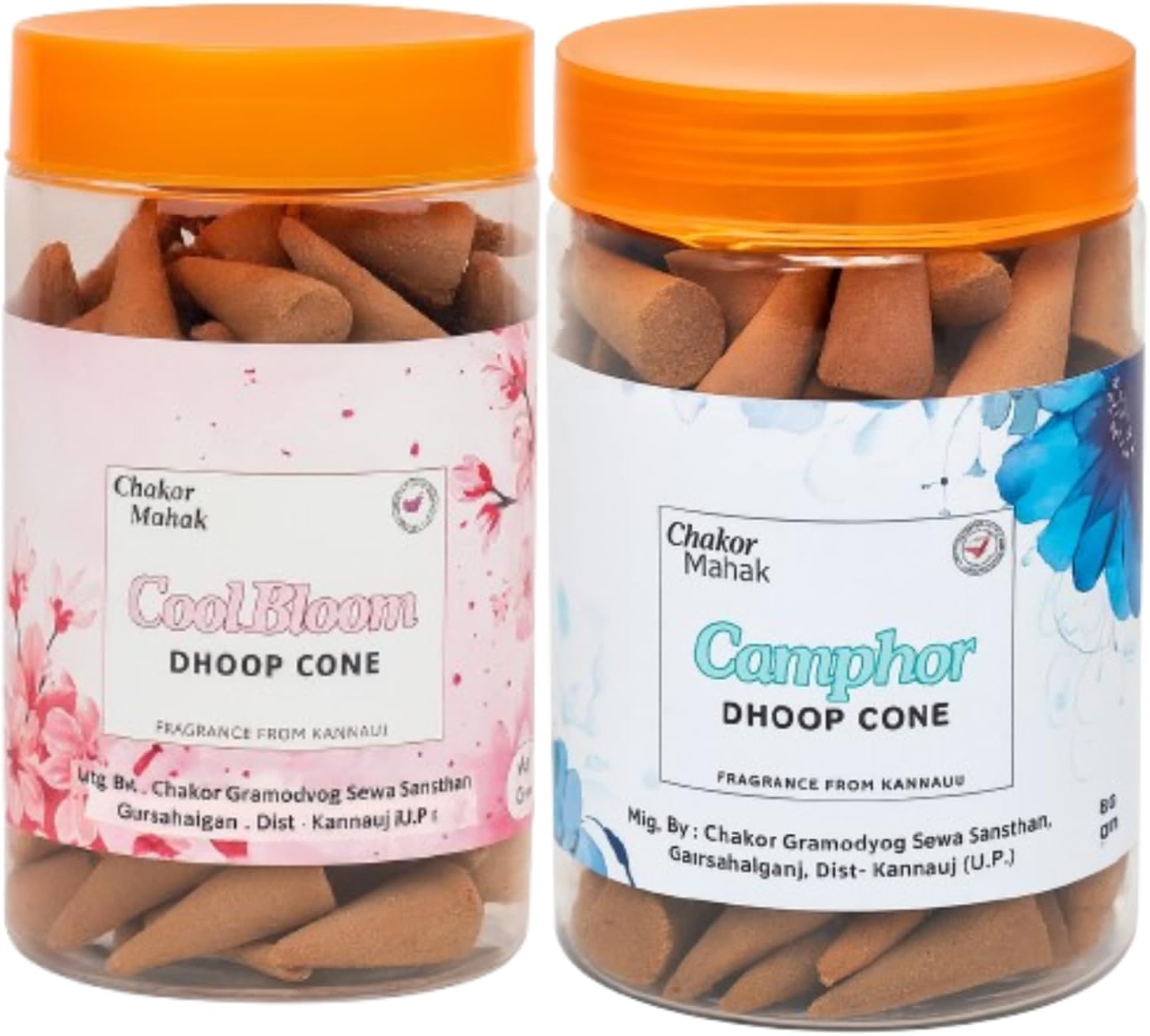Dhoop Batti Incense Cones Cool Bloom & Camphor Fragrance | 200 Bambooless Herbal Dhoop Cones | Chemical Free, Low Smoke | Long Lasting Fragrance for Puja, Meditation & Home