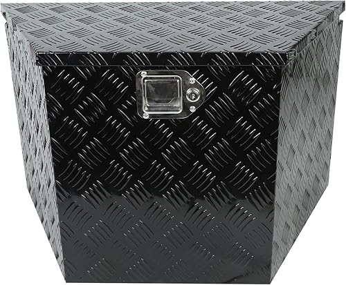 Minseter Caja de herramientas de almacenamiento de lengua de aluminio de 29 pulgadas con cerradura y llaves, color negro