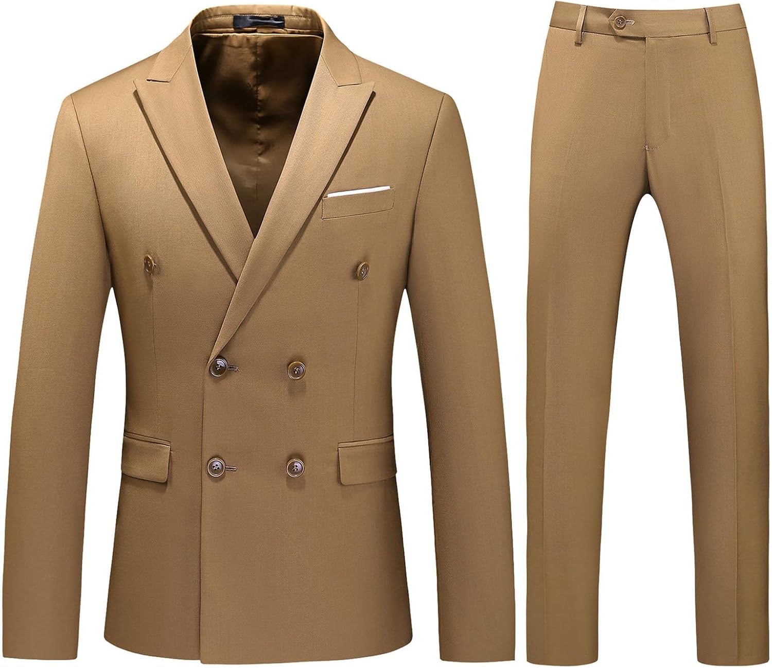 Mens Suits Slim Fit 2 Piece Double Breasted Blazer Tuxedo Suit Set for Men Casual Wedding Casual Business