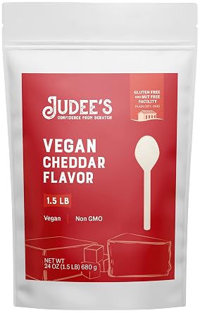 Judees Vegan Cheddar Flavor Powder 1.5lb 24oz - 100% Non-GMO, Vegan, Gluten-Free & Nut-Free - Great Dairy Cheese Powder Alternative - Made in USA - Use in Sauces, Seasonings, and Soups