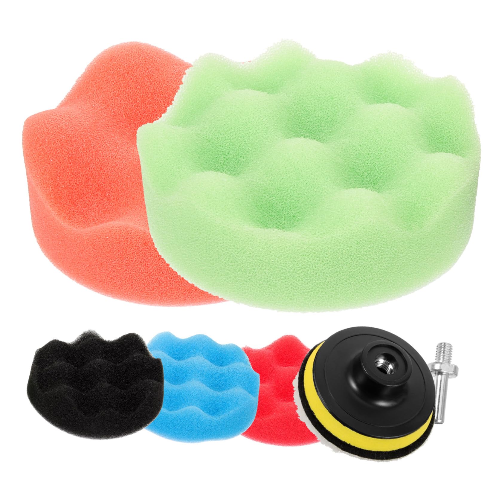 Wakauto 1 Set Car Wash Sponge Car Wash Accessories Car Polishing Kit Polishing Pads Kit Car Polishing Pad Car Wax Metal Cosmetic