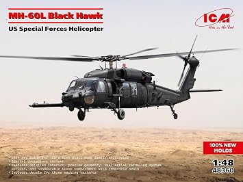 ICM 48360 - MH-60L Black Hawk, US Special Forces Helicopter - 100% New Molds - Plastic Military Model Kit - Scale 1:48