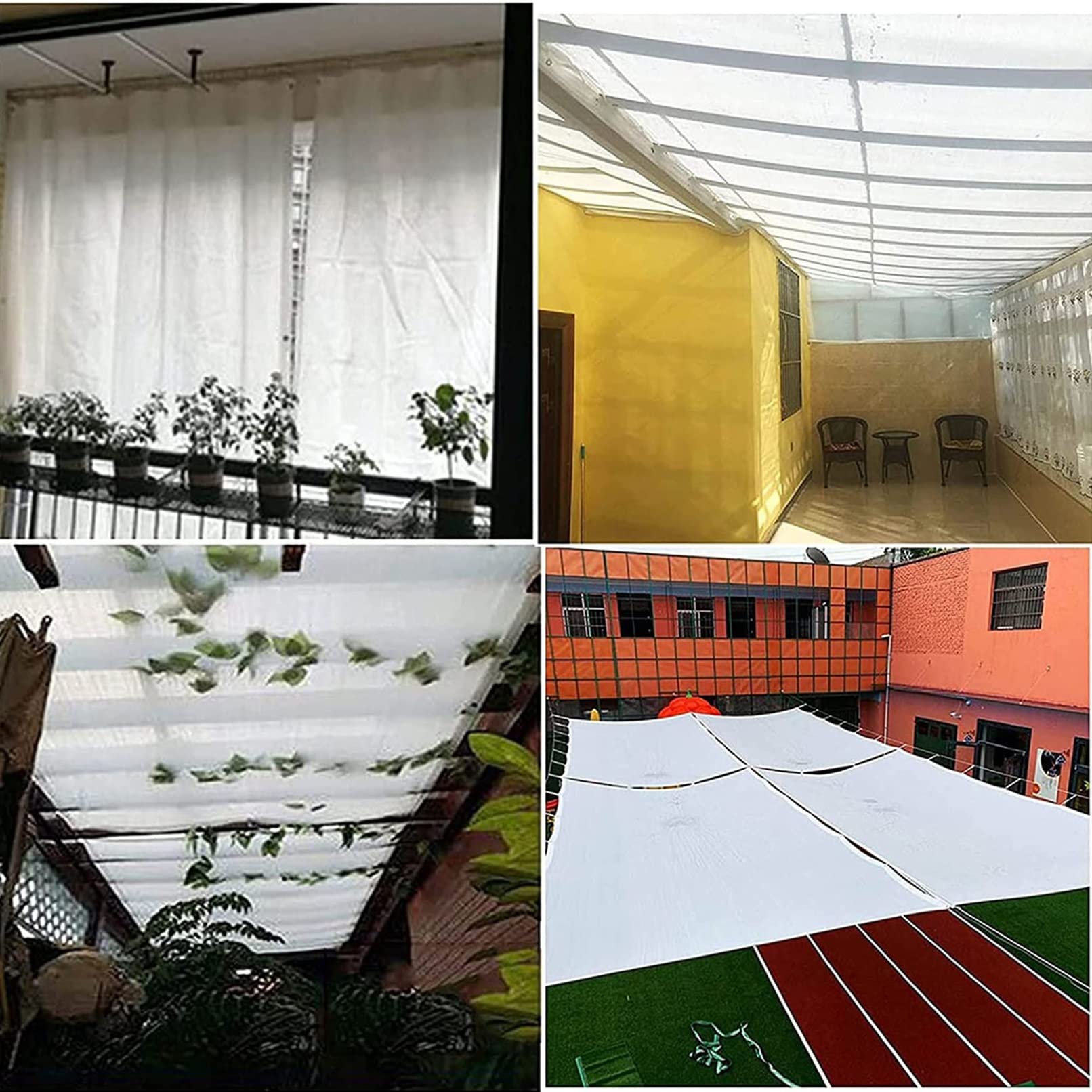 Zewnętrzna osłona przeciwsłoneczna HDPE 1,1 x 8 m z oczkami i wiązaniami do ochrony imprez w ogrodzie trwała biała osłona ogrodzenia dla zwiększonej prywatności i blokowania UV