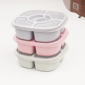 4 Paket Bento  le Yeme i Kutusu, 4 B lmeli Yemek Haz rlama Konteynerleri,  ocuklar i in  le Yeme i Kutusu, Dayan kl  BPA  ermeyen Plastik Yeniden Kullan labilir G da Saklama Kaplar  -  stiflenebilir, Okullar,  irketler,   ve Seyahat i in Uygun