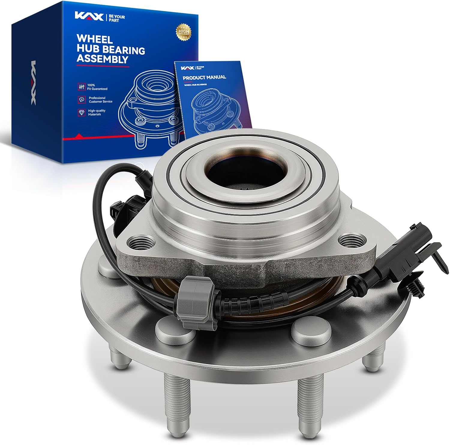 KAX 515096 Front Wheel Bearing & Hub Assembly, 6-Lug, 1PC, w/ABS, Fits Chevy Silverado 1500 & GMC Sierra 1500 2007 2008 2009 2010 2011 2012 2013