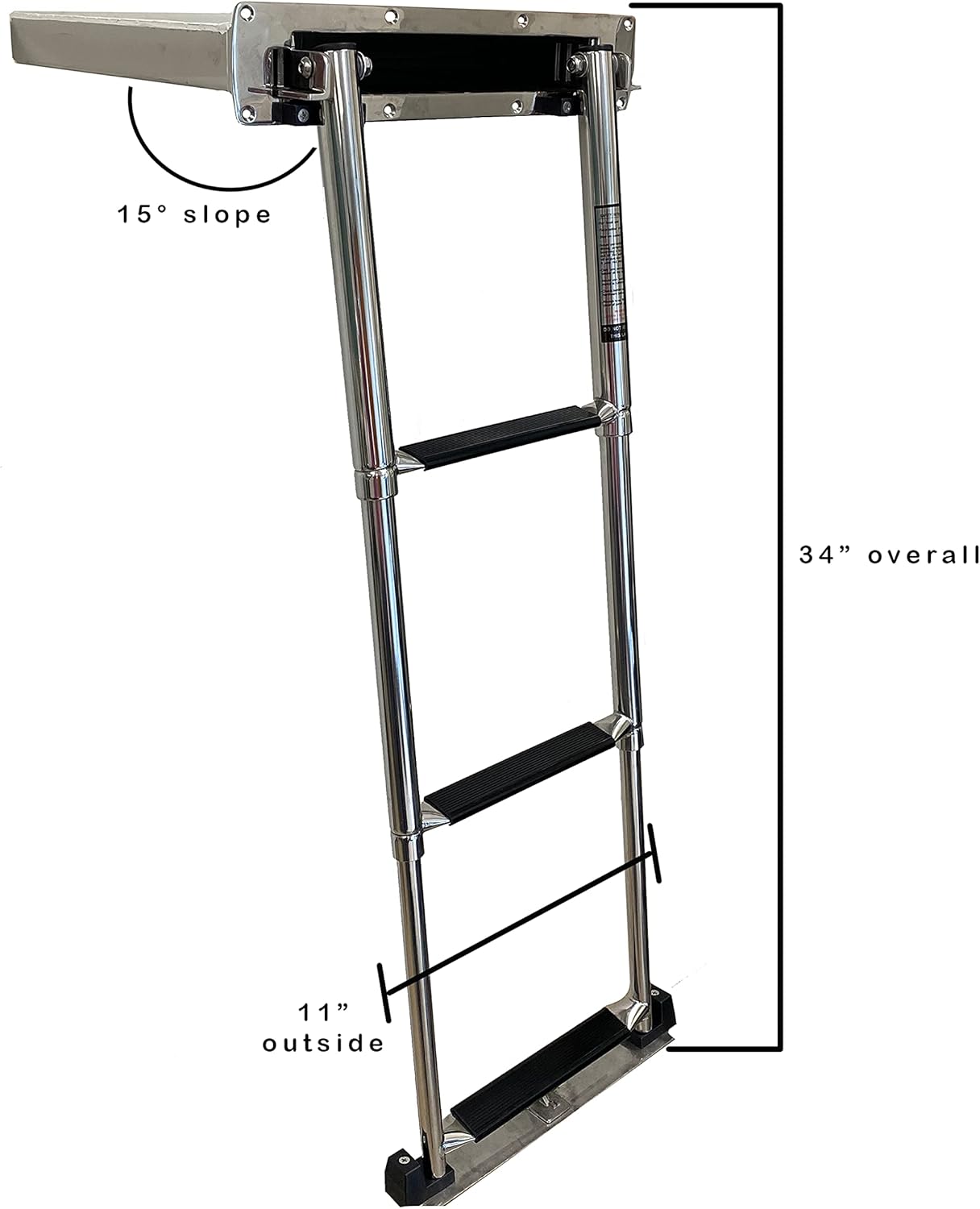 classAcustoms #77220103 Boat Ladder | 316 Stainless Steel | 3-Step Sliding Ladder | Pontoon, Pier & Dock Use