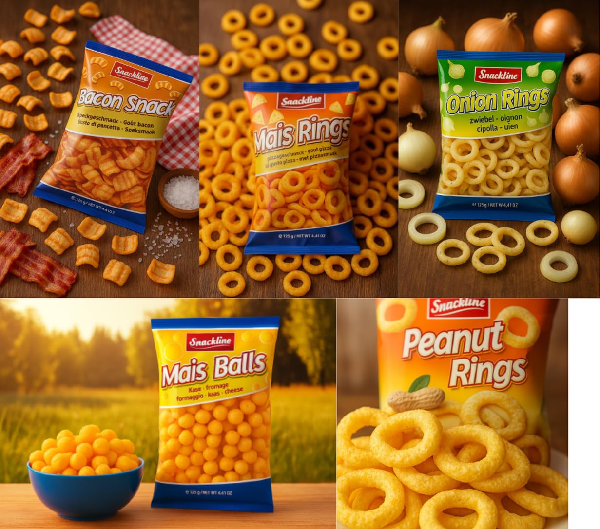 XXL Snack Box | Party Mix | Knuspriger Knabbermix | Für Filmabende, Feier, Geburtstagsfest, Grill Party | Karneval |10 Packungen Knabbergebäck