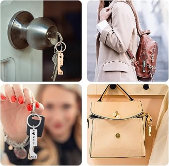 Personalized Couple Keychain,Matching Keychain,Engraving Key Chain with Initial Letter,Valentines Day Gift for Him Her