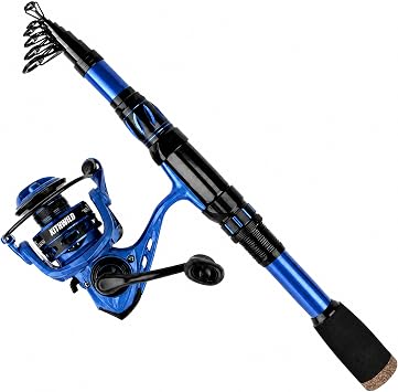 Telescopic Fishing Combo, 6/7/8/9FT Carbon Fiber Travel Rod with2000/3000 Spinning Reel, Compact Kit with Bag for Bass Trout Catfish Saltwater Freshwater
