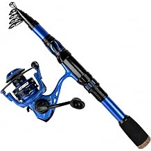 Telescopic Fishing Combo, 6/7/8/9FT Carbon Fiber Travel Rod with2000/3000 Spinning Reel, Compact Kit with Bag for Bass Trout Catfish Saltwater Freshwater