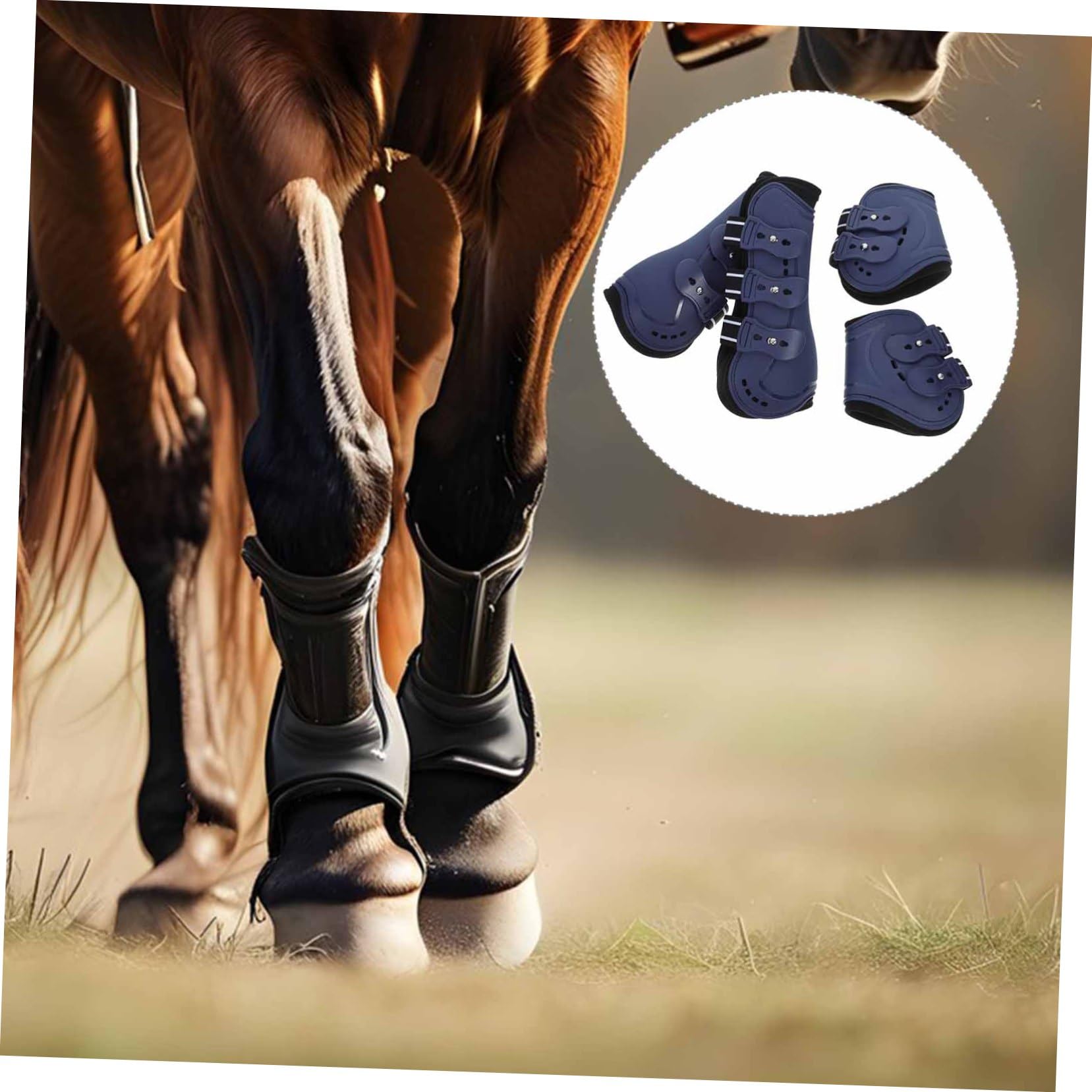 Juego De 4 Protectores para Patas De Caballo Protectores para Tendones Material De PU para Una Mayor Seguridad De Las Al Montar