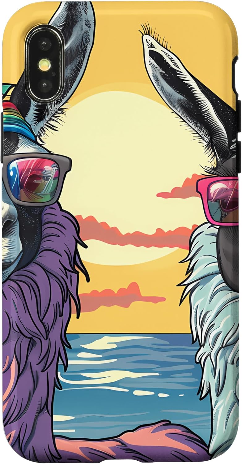 Llama Cartoon Print - Cute and Funny Llama Illustration Case for iPhone 11