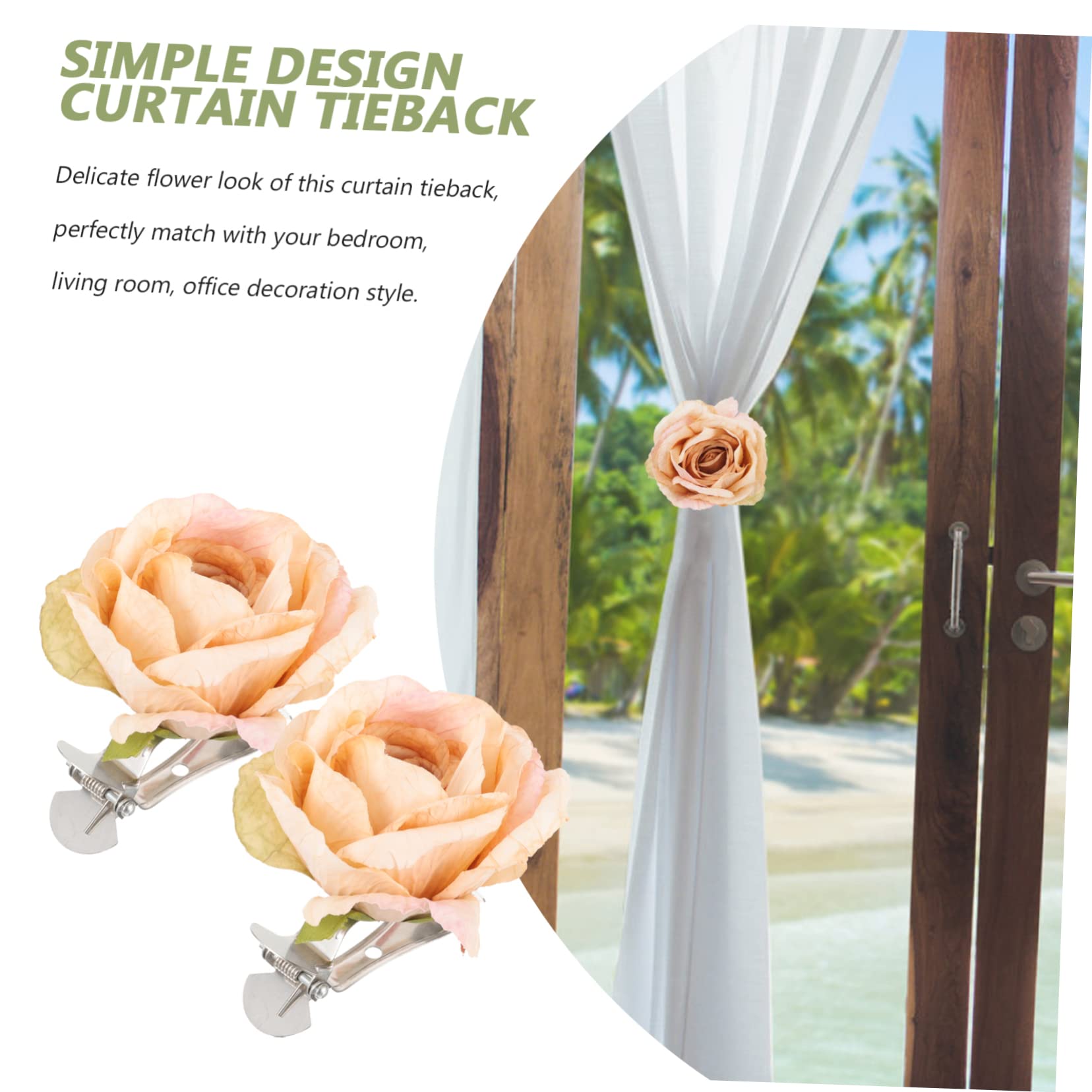 Mikikit 10pièces Embrasses à Rideaux Fleurs Clips Décoratifs pour Rideaux Fixations Pratiques pour Salon Et Chambre Accessoires De Décoration Élégants