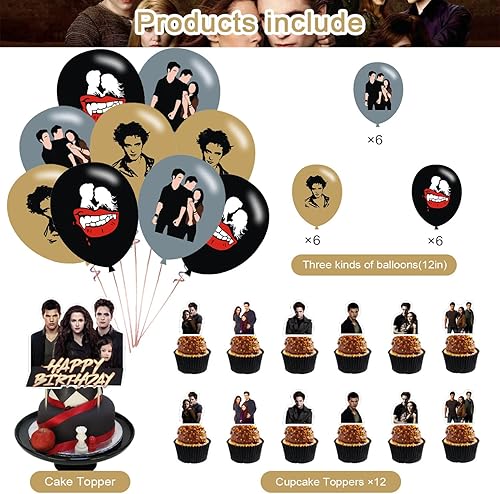 Miniatura 3 de The Twilight Saga - Decoraciones para fiestas, suministros de fiesta de cumpleaños para la Saga Crepúsculo, suministros para fiestas incluye