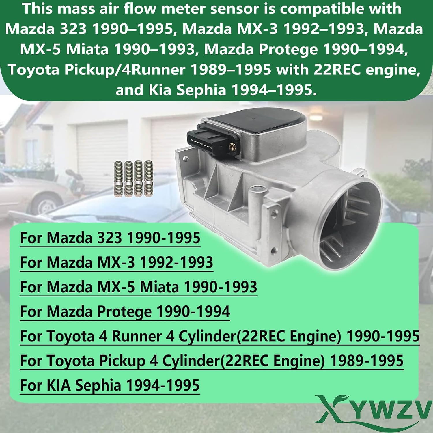 Mass Air Flow Sensor 197100-4090 Compatible with Mazda 323 MX-3 MX-5 Miata Protege, Toyota 22REC Pickup 4Runner, Kia Sephia – Meter Sensor Replaces 22250-76010 MB6S7-13-210A
