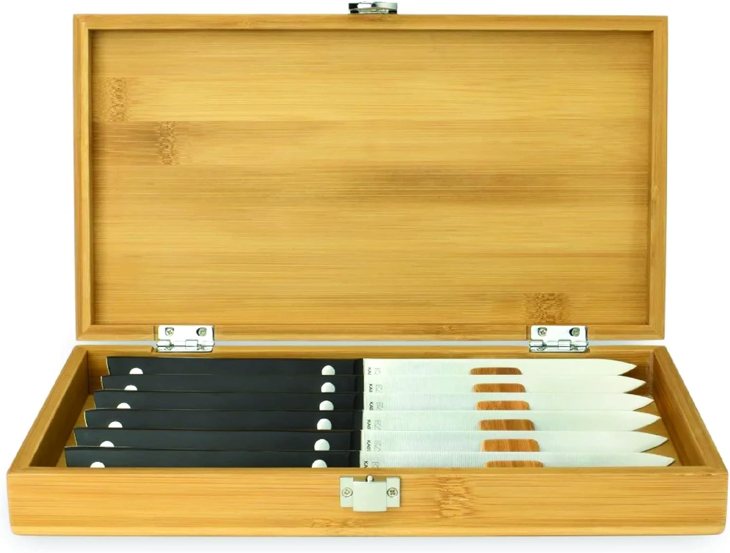 Kai Steak Knife Set, 6 Piece, 5.25" Steak Knives, Handcrafted Japanese Knife Set, Japanese 420J2 Stainless Steel Blades, Full-Tang POM Handles