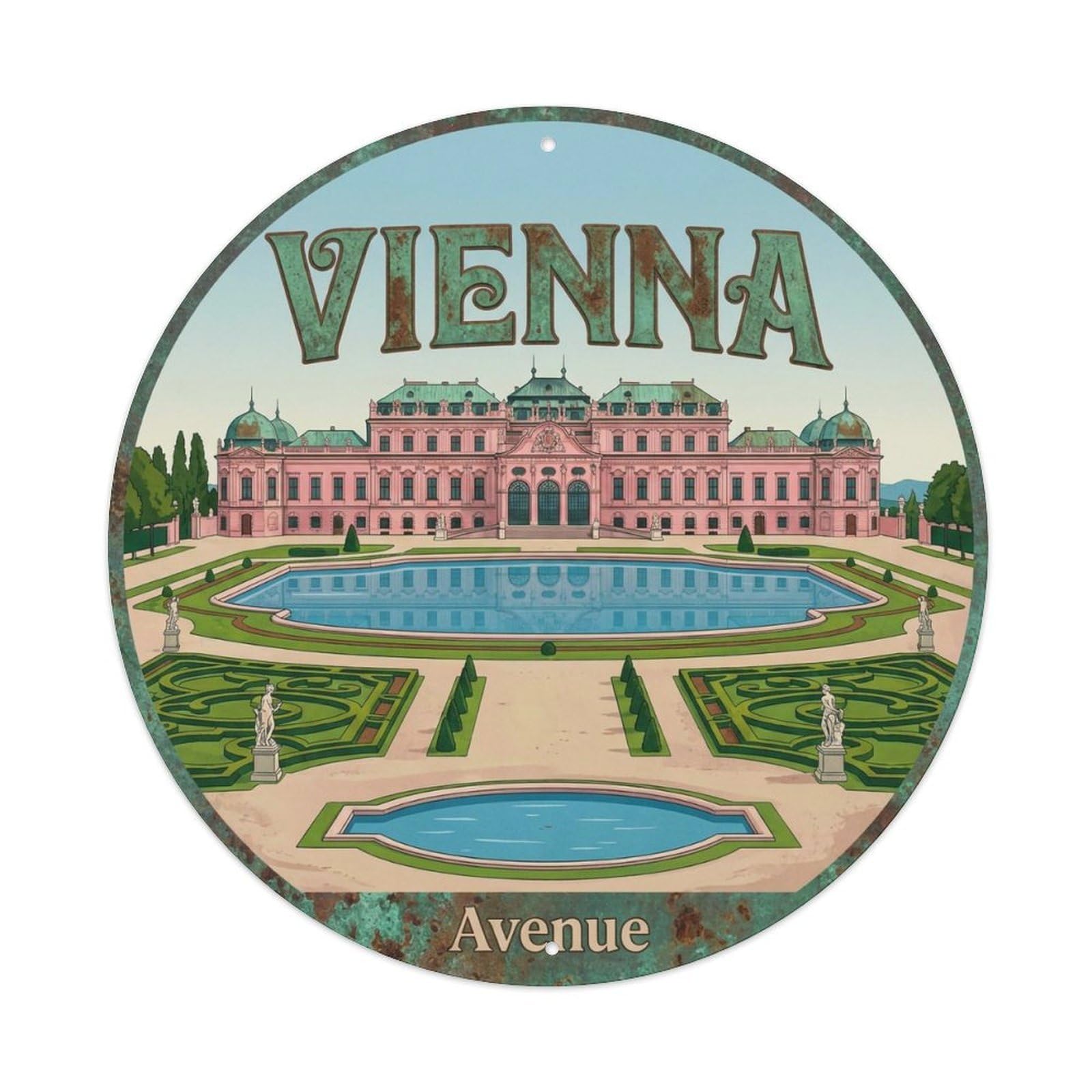 Vintage Travel Vienna Austria Entrance 1 Metal Tin Sign