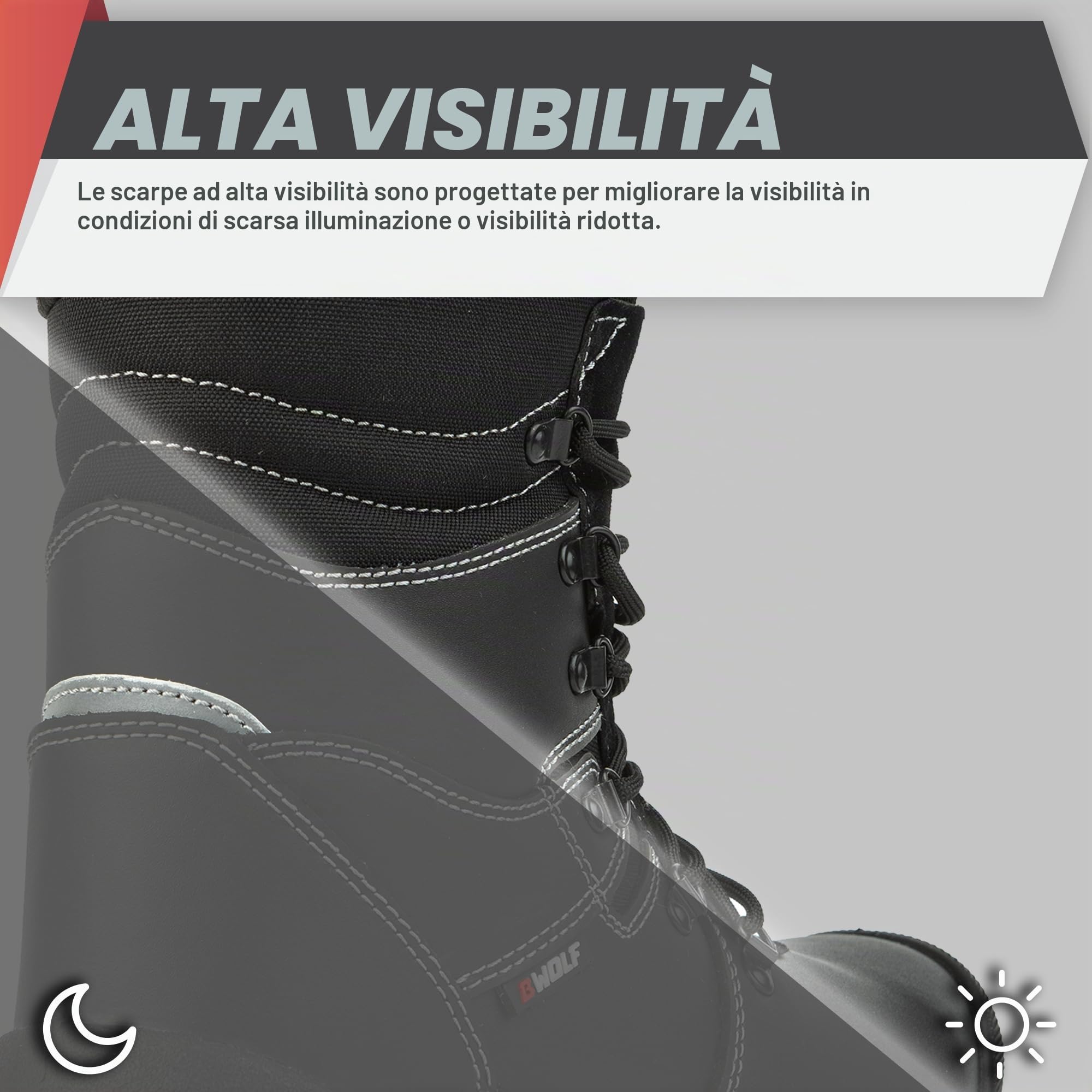 BWOLF GRIZZLY S3 - Scarpe da lavoro invernali da uomo S3, resistenti all'acqua e all'olio, antiscivolo, con tecnologia Re-Flect e suola ergonomica